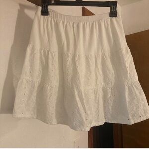 Crown & Ivy White Eyelet Skirt